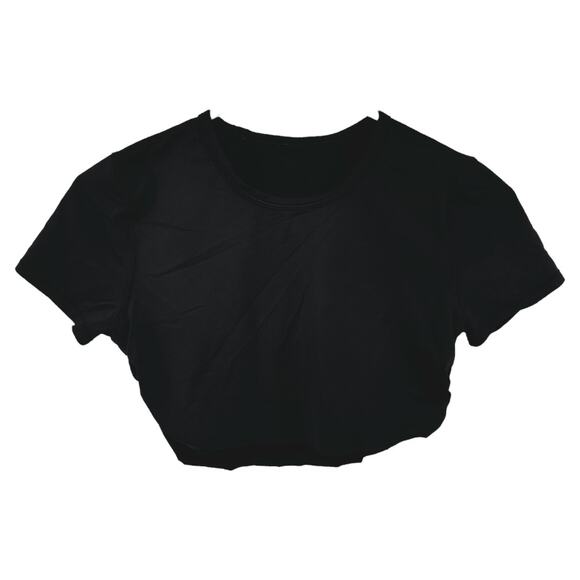Lululemon Swiftly Tech Short Sleeve Crew Crop Seamless Silverescent Black 6 - Picture 1 of 3